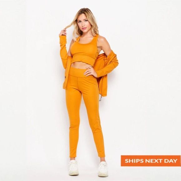 Cloud Soft Zip Hooded Jacket 3 Piece Sport Set - Three Piece Set - Athleisure - Picture 1 of 4